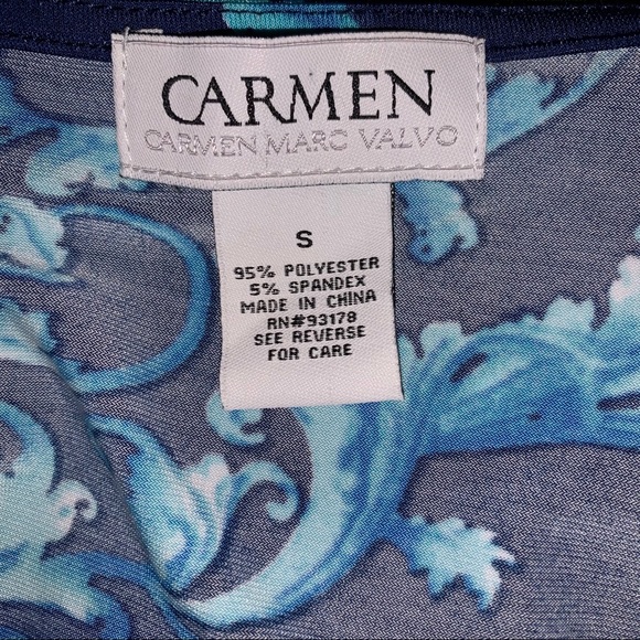 Carmen blue patterned top size small:) - Picture 3 of 3